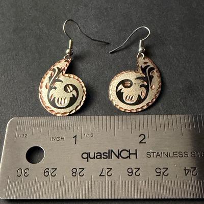 Copper dangle fashion earrings