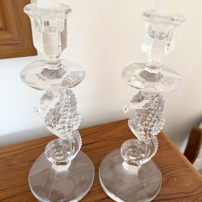 Waterford Crystal Sea Horse Candle Bases