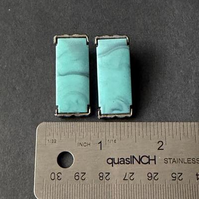 Beautiful vintage rectangle clip on earrings