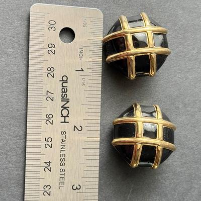 vintage gold-tone "Erwin Pearl" clip-on earrings.