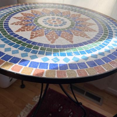 Vintage Tile Top Wrought Iron Set