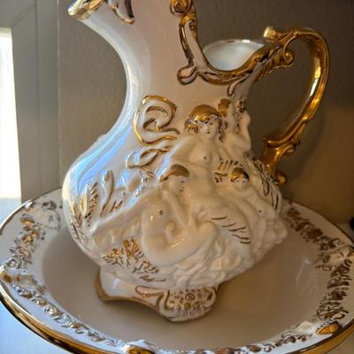 Sale Photo Thumbnail #90: Cups and Saucers , Pitcher and bowl set, vases and more.