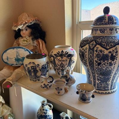 Sale Photo Thumbnail #101: Delft Ginger Jars, and more. 
Ceramic Dolls.