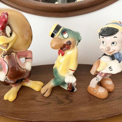 Vintage Figurines Lot Panchito Jose Carioca Pinocchio