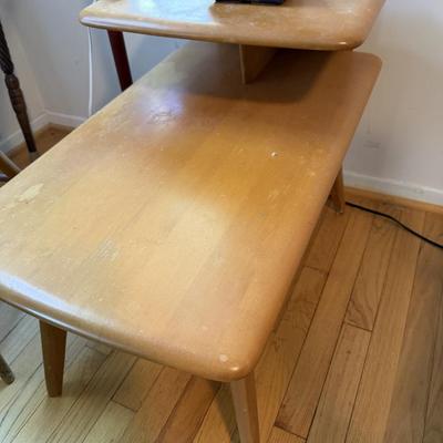 MCM Blonde Wood Step Up Table