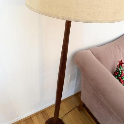 MCM Tapered Wood Teak Floor Lamp Laurel ?