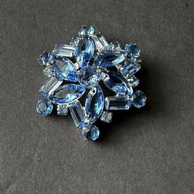 Beautiful vintage light blue statement brooch