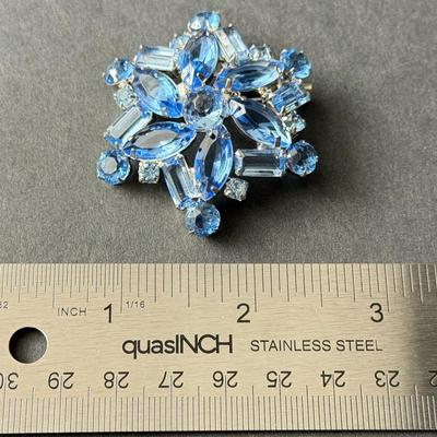 Beautiful vintage light blue statement brooch