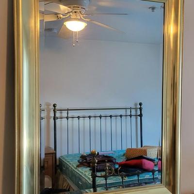 LOT 21M Gold Framed Mirror with Lamp