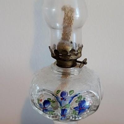 LOT 22M Stained Glass Lamp, Vase, Oil Lamp, & Smalls