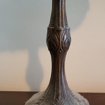 LOT 22M Stained Glass Lamp, Vase, Oil Lamp, & Smalls