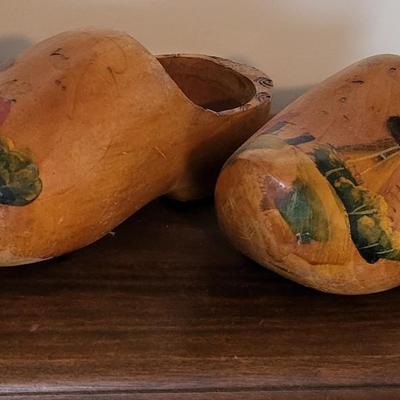 LOT 23M Bookshelf With Books, Pig, & Wooden Shoes