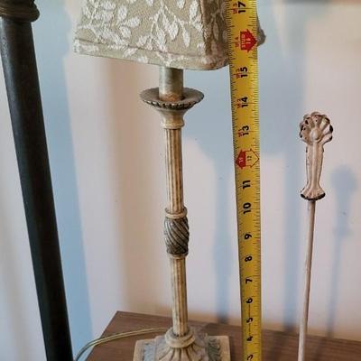 LOT 28M: Dresser w Secret Drawer & Shabby Chic Lamp & Photo Holder