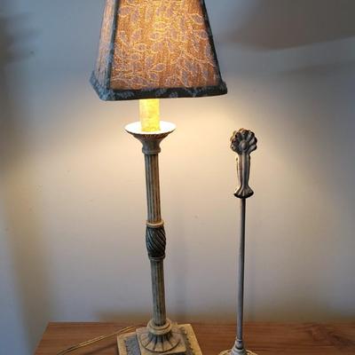 LOT 28M: Dresser w Secret Drawer & Shabby Chic Lamp & Photo Holder