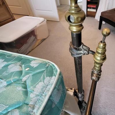 LOT 101M: Antique French 1890 Brass & Cast Iron Bed