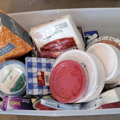 LOT 103M Lot of Paper Plates, Napkins, & Misc