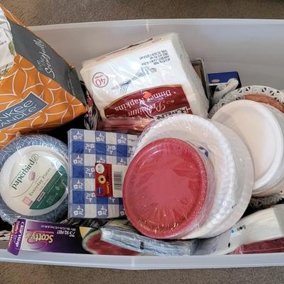 LOT 103M Lot of Paper Plates, Napkins, & Misc