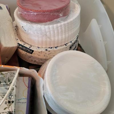 LOT 103M Lot of Paper Plates, Napkins, & Misc
