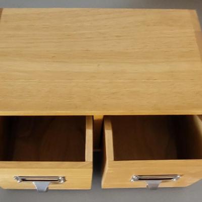 LOT 105M Adjustable Rod, Metal Desk Lamp, 2 Drawer Card Catalog