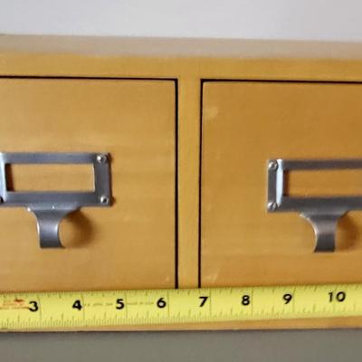 LOT 105M Adjustable Rod, Metal Desk Lamp, 2 Drawer Card Catalog