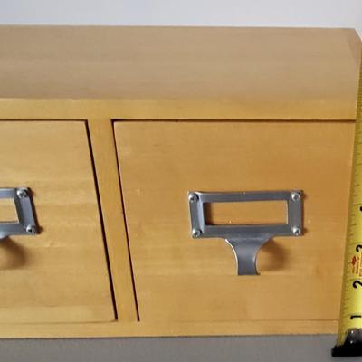 LOT 105M Adjustable Rod, Metal Desk Lamp, 2 Drawer Card Catalog