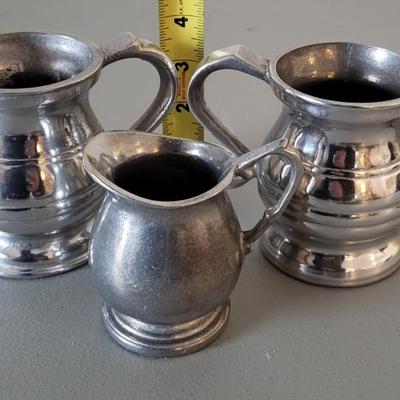 LOT 109M Pewter Teapot, Pewter Sugar & Creamer Set