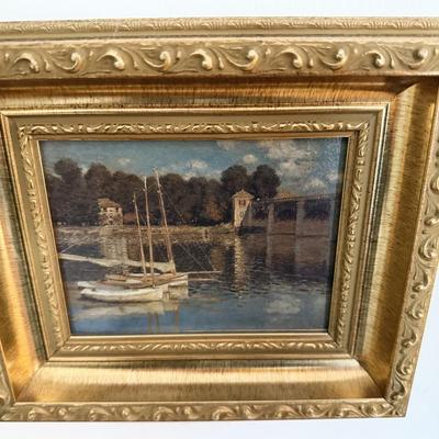 Sailboat Seascape Gold Guilt Frame