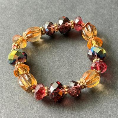 Beautiful colorful beaded stretchy bracelet