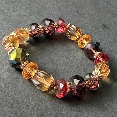 Beautiful colorful beaded stretchy bracelet