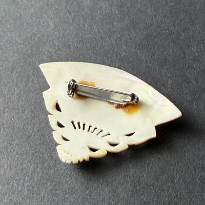 Vintage carved brooch shell