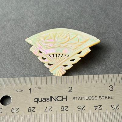 Vintage carved brooch shell