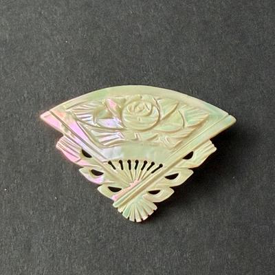 Vintage carved brooch shell
