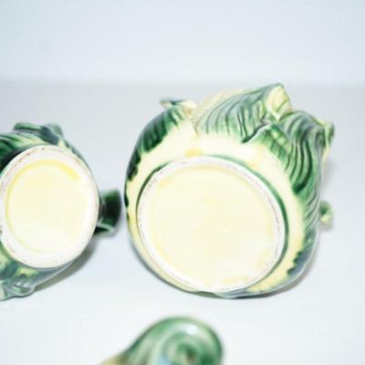 Sale Photo Thumbnail #200: perfect for the kitchen use for something else if you dont want to use for sugar and creamer, 
Nice to have that extra holder for teaspoons or measure spoons. 
Or.. a cheerful decorative . 
Height of the sugar : 7" 
Height of the creamer: 4:
good conditio