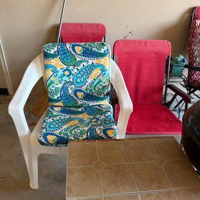 Sale Photo Thumbnail #186: Grill, Outdoor Yard Art, and Chairs.