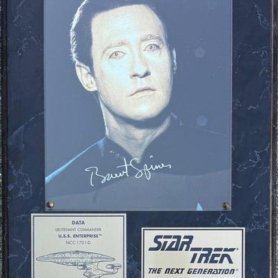 Vintage Star Trek The Next Generation Signed Photo Plaque