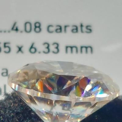 GIA certified lab grown Moissanite 4.08 carat