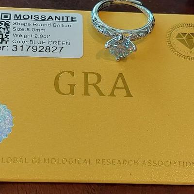 GRA CERTIFIED MOISSANITE RING SIZE 7