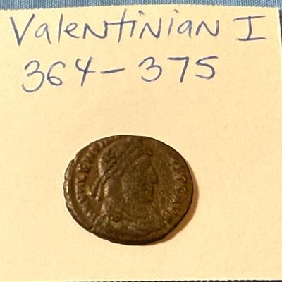 VALENTINIAN-I 364-375 ANCIENT ROMAN BRONZE COIN AS PICTURED. (COIN #1A).