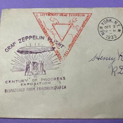 US C18 (1933) 50c "Baby Zep" Graf Zeppelin Century of Progress Cover Scarce.