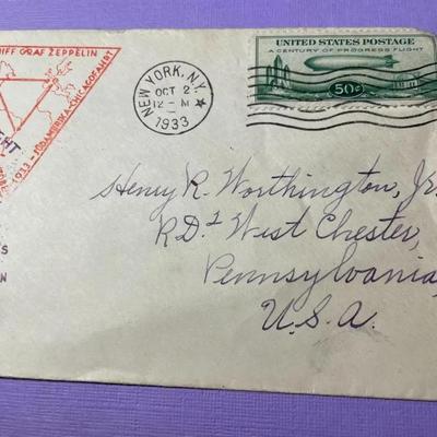 US C18 (1933) 50c "Baby Zep" Graf Zeppelin Century of Progress Cover Scarce.
