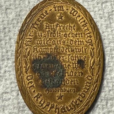 Germany WW1 1914/1918 Retirement Medal (No Ribbon) as Pictured.