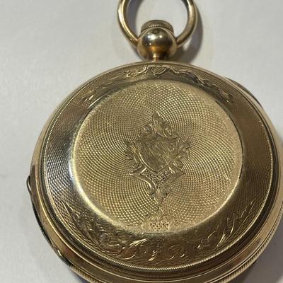 Antique Elgin G. M. Wheeler Presentation Key Wind Gold Filled Pocket Watch c1865-1885 in Good Working Order/Condition.