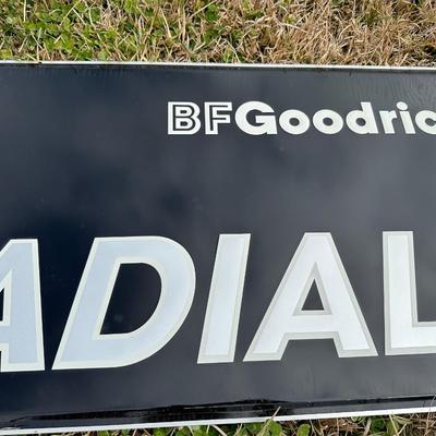 NOS Vintage BFGoodrich T/A Radials Tire Dealer Sign – Original Embossed Metal – 1980s