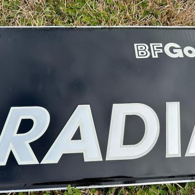 NOS Vintage BFGoodrich T/A Radials Tire Dealer Sign – Original Embossed Metal – 1980s