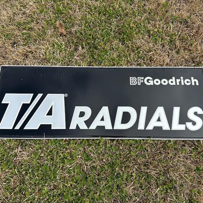 NOS Vintage BFGoodrich T/A Radials Tire Dealer Sign – Original Embossed Metal – 1980s