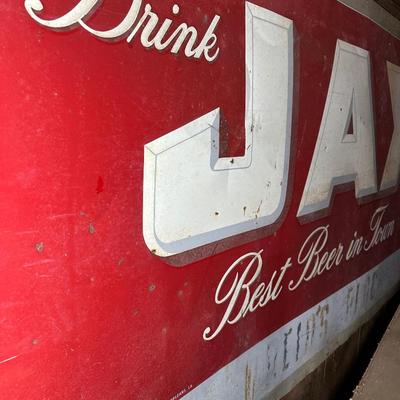 Vintage Drink JAX Beer Sign – Best Beer in Town – Jackson Brewing Co. – New Orleans - Double Sided