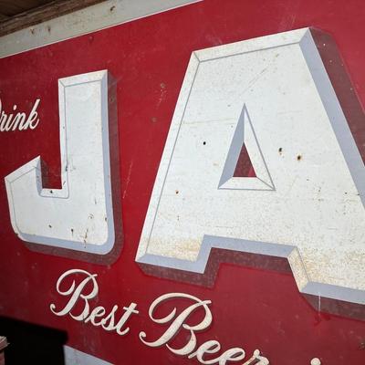 Vintage Drink JAX Beer Sign – Best Beer in Town – Jackson Brewing Co. – New Orleans - Double Sided