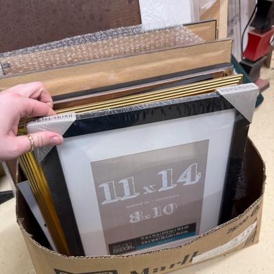 Sale Photo Thumbnail #192: Mostly empty frames, some prints including Terry Redlin, large foam pieces in back