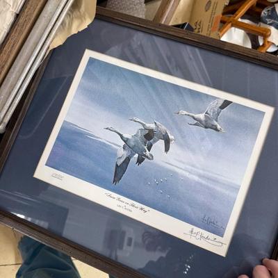 Sale Photo Thumbnail #195: Mostly empty frames, some prints including Terry Redlin, large foam pieces in back