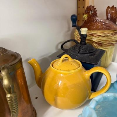 Sale Photo Thumbnail #243: Cookie jar, pitcher, coffee grinder, etc.